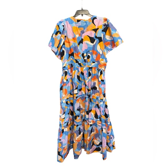 Anthropologie Somerset Tiered Maxi Dress Abstract Orange Print Women’s XLP - Picture 7 of 11